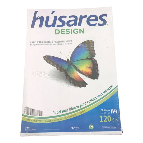 Resma Husares 7880 Desing A4 120grs X 100 Hojas Color Blanco
