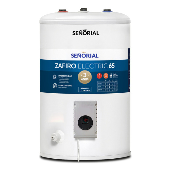 Termotanque eléctrico Señorial zafiro TESZP-65 Blanco 50 litros