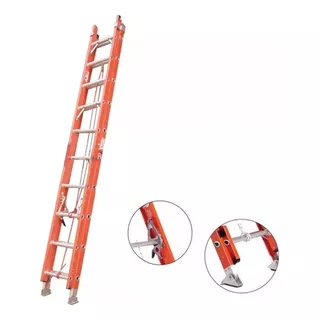 Escalera Colisa 20 Escalon Fibra De Vidrio Lh-2266 Color Naranja