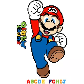 Kit De Bordado Punto De Cruz. Super Mario Bros. 
