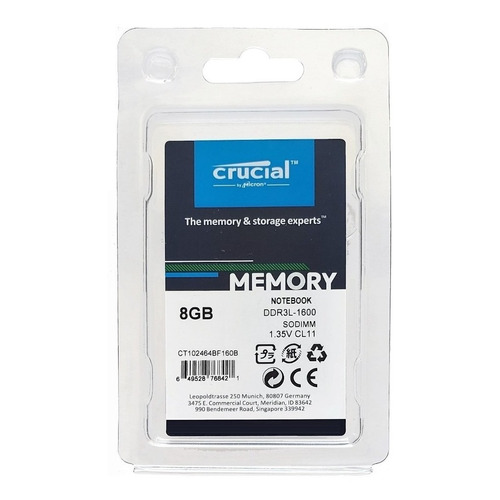 Memoria RAM  8GB 1 Crucial CT8G3S160BM