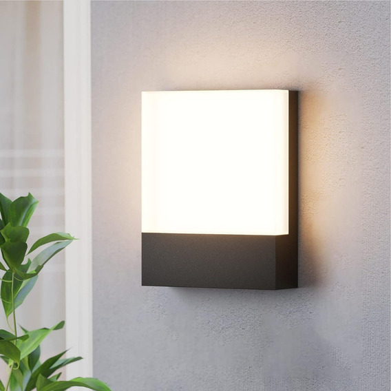 Lámpara De Pared Impermeable Moderna D/luz Cálida P/exterior