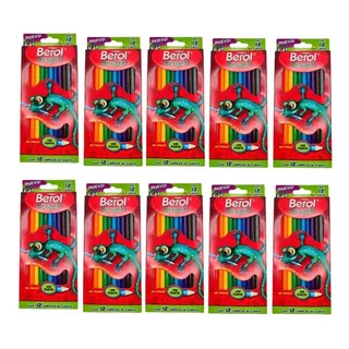 Lapices De Colores Berol Redondos Largos 10 Cajas 12 Pzas