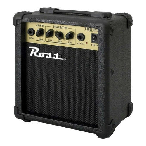 Amplificador Ross G10 De 10 Watts Para Guitarra Electrica Color Negro/Amarillo