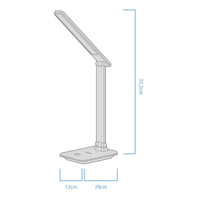 Lampara Velador Venus Negro Led Dimerizable Carga Celular Mc