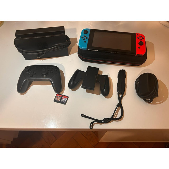 Nintendo Switch Rojo/azul Con Accesorios Y Juegos