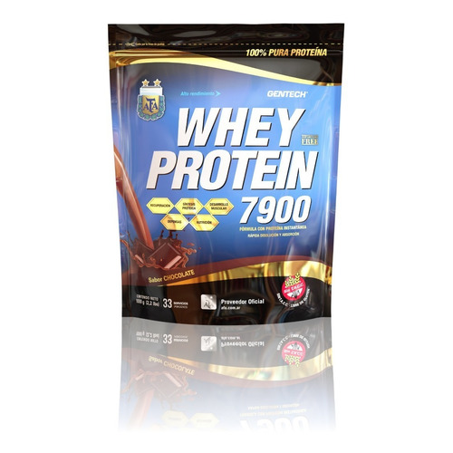 Whey Protein 7900 1kg Gentech Sin Tacc Proteína De Suero Sabor Chocolate