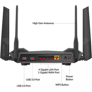 Router Dir-x5460 Smart Ax5400 Wi-fi 6 Voice Control Google Color Negro