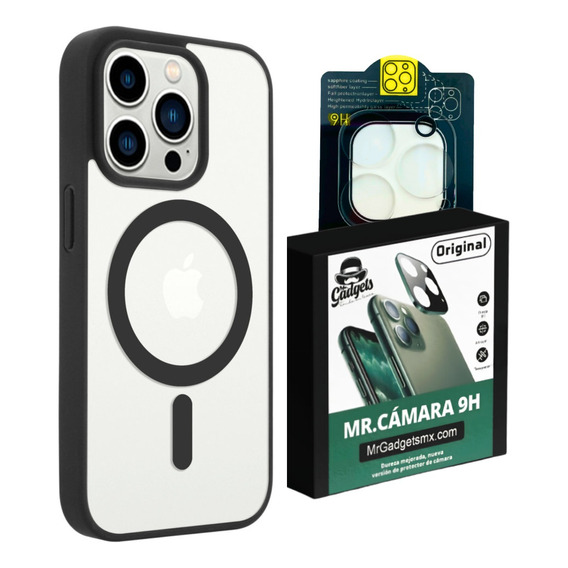 Kit Funda Clear + Mica De Camara Para iPhone 15 Magsafe