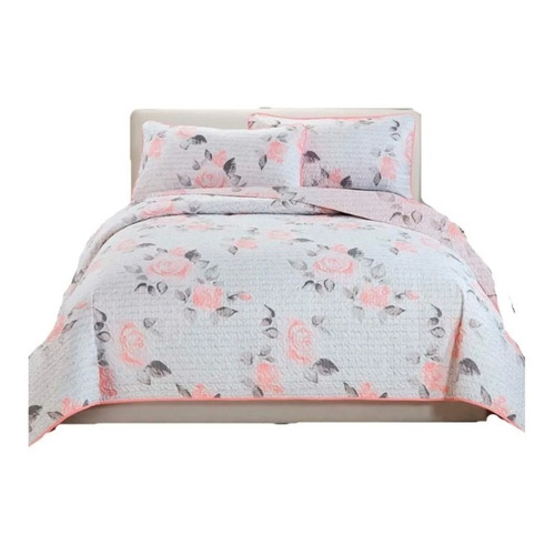 Edredón Individual C/funda Para Almohada Ligero Mod Floral 