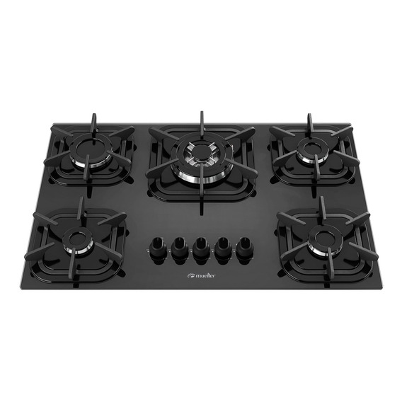 Fogão cooktop gás Mueller Cooktop 5 Bocas preto 127V/220V