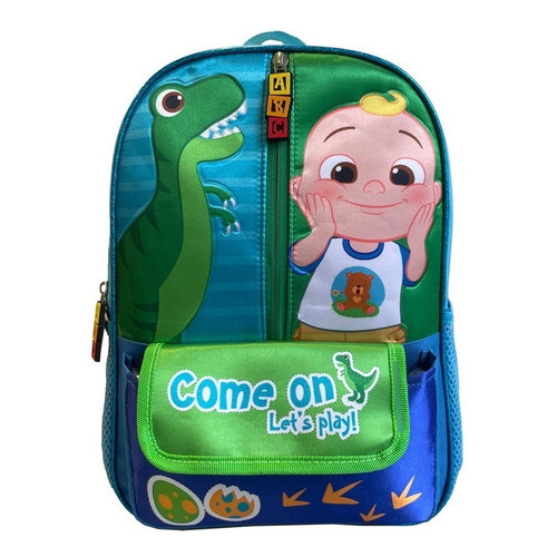 Mochilas Escolar Cocomelon Dinosaurio  Para Niños Y Niñas Color Azul