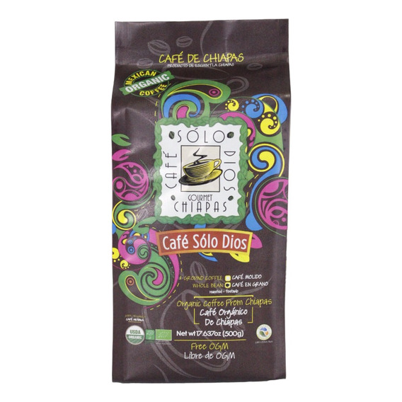 Solo Dios - 5 Bolsas De Cafe En Grano Organico 500gr