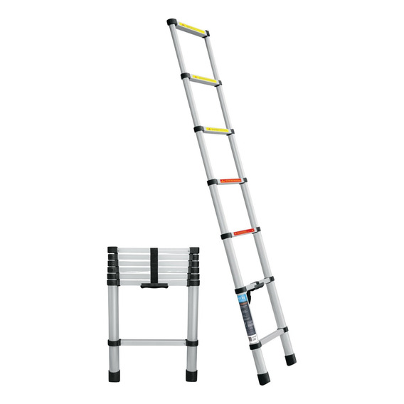 Escalera Telescopica 13 Peldaños Plegable 102kg Truper 