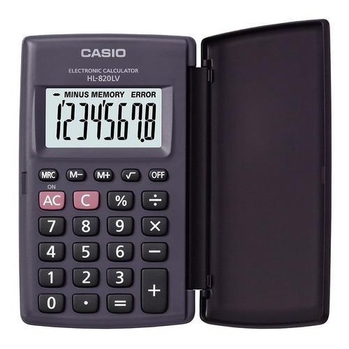 Calculadora Casio Hl-820lv 8 Dígitos Tapa Dura Bolsillo Color Oscura