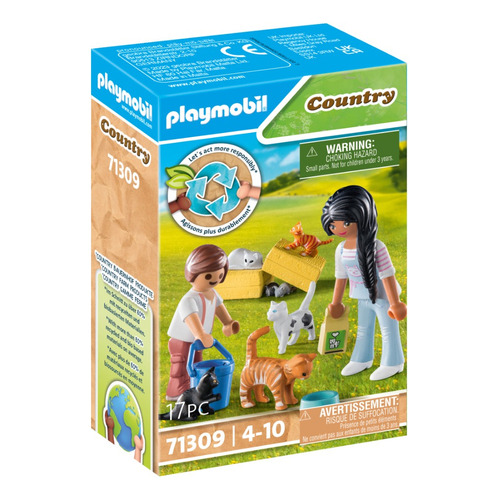 Playmobil Country Familia De Gatos 71309 Cantidad De Piezas 17