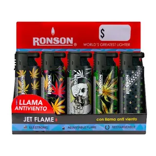 Caja Ronson Jet Flame High 15 Unidades Negro Surtido