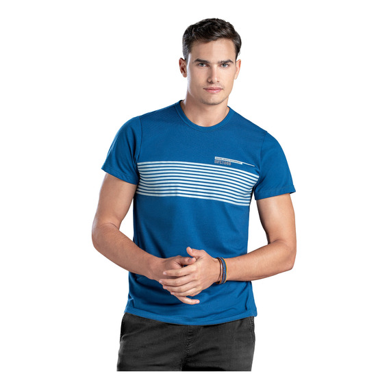 Camiseta Hombre Azul Mp 96526