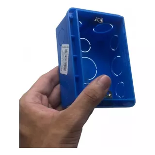 Kit 50 Caixa De Luz Embutir 4x2 Pvc Alvenaria Azul Peesa