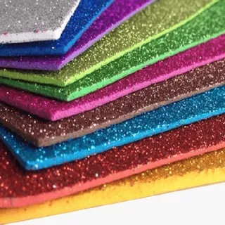 Placas Eva Dubflex Glitter 40x48 Kit Com 10 Folhas Coloridas