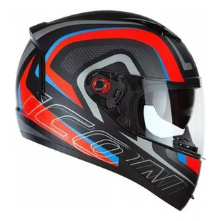 Capacete Para Moto Peels Icon Silverstone Tamanho Do Capacete 55/56 (s) Cor Preto/vermelho Fosco