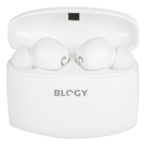 Audifonos Inalámbricos Bluetooth Con Estuche Blogy Bco Ubn50 Color Blanco