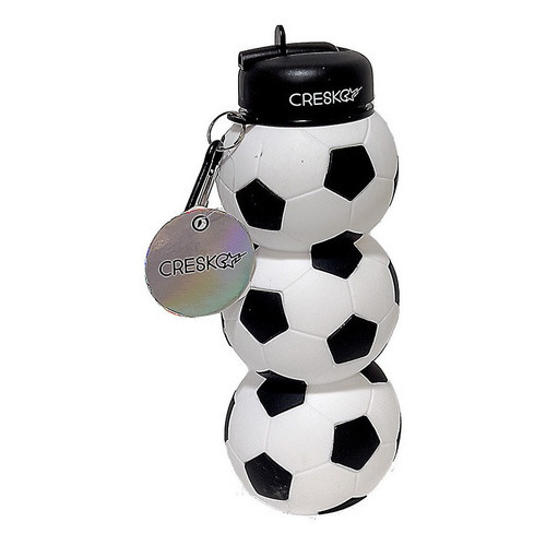 Botella Agua Pelota Futbol C/tapa Int Ck277 Cresko Color Negro Fútbol