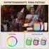 Parlante  Led Con Microfono Inalambrico Bluetooth Karaoke Rosa