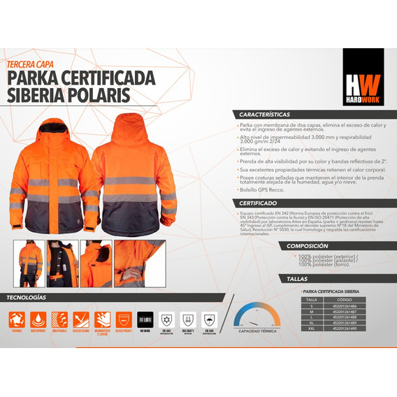 Parka Siberia Hardwork Certificada