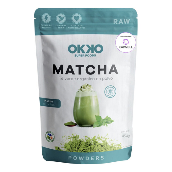 Matcha Organico En Polvo Okko 454g Sin Azúcar Ni Lactosa