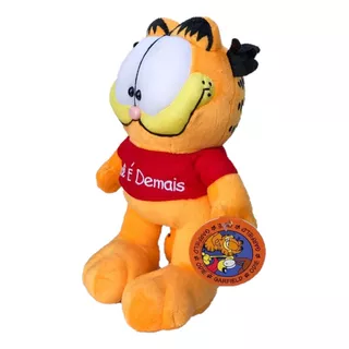 Garfield Pelúcia Com Frase Camiseta Você É Demais 25 Cm P