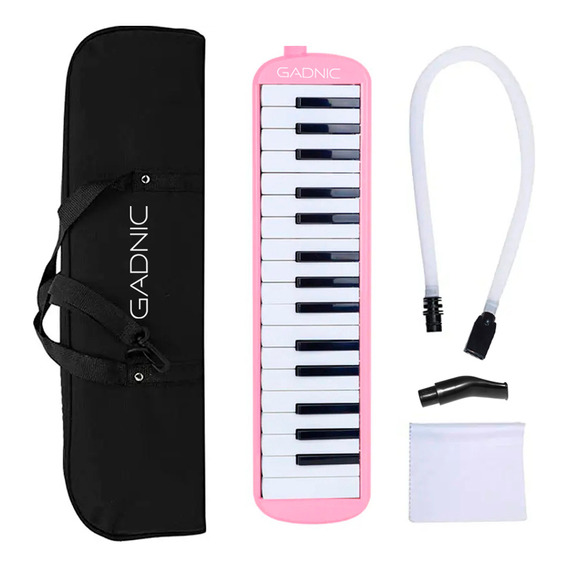 Flauta Melodica Gadnic Organo 32 Teclas + Accesorio Funda Color Rosa