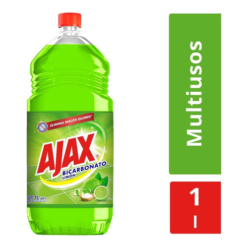 Limpiador Multiusos Líquido Ajax Bicarbonato Limón De 1 L