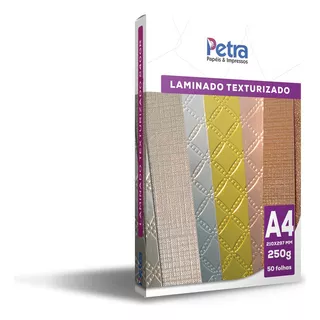 Papeis Laminados Texturizad0  A4 - 250g  - Com 50 Folhas