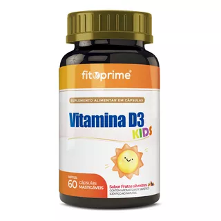 Vitamina D3 Kids 60 Cápsulas Mastigáveis Fitoprime Sabor Frutas Silvestres