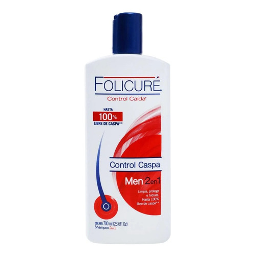  2 Pzs Folicure Shampoo Hombre 2 En 1 700ml