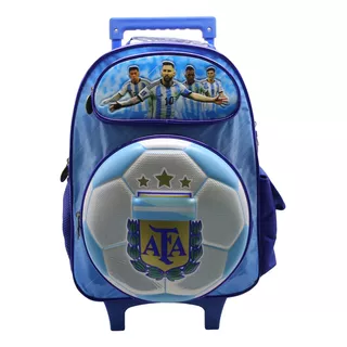 Mochila Carro Cresko Afa Messi Selección Argentina Scaloneta Color Celeste/azul Diseño De La Tela Campeones Del Mundo