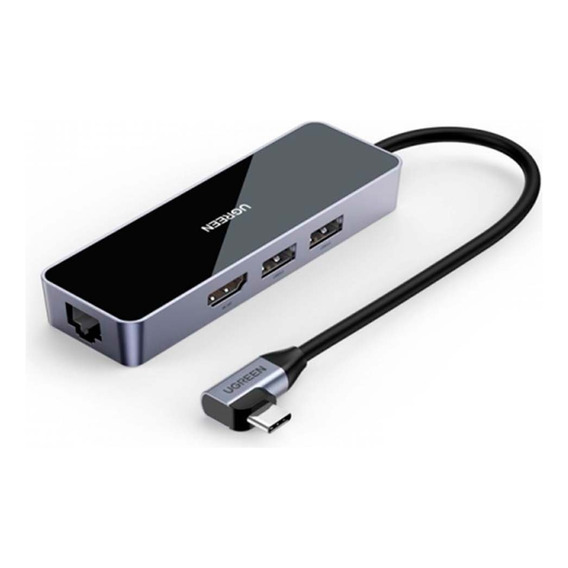 Hub Ugreen Cm350 4 En 1 Usb-c A Usb 3.0 Hdmi 4k Rj-45 Black