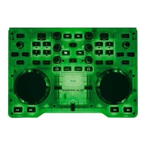 Controlador DJ Hercules DJControl Glow verde de 2 canales
