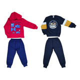 Kit 2 Conjunto Moletom Infantil Masculino Inverno  4 Ao 10