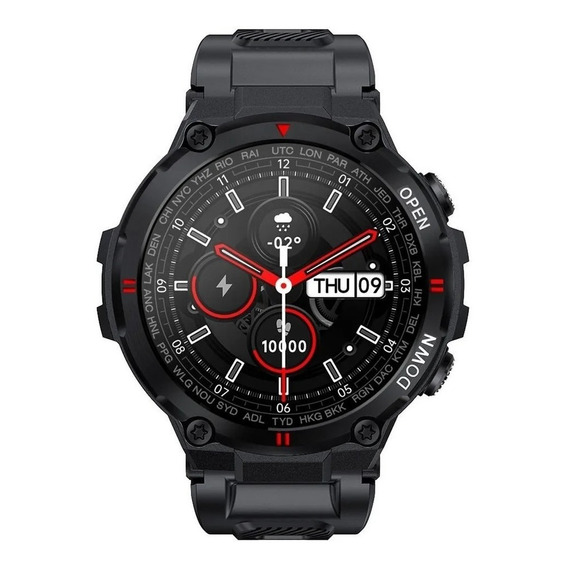 Smartwatch Jazak Watch K22 Global 1.28" caja 42mm  negra, malla  negra