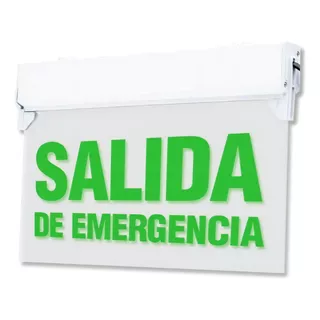 Cartel Salida De Emergencia Led Techo O Pared - Interelec Color Verde