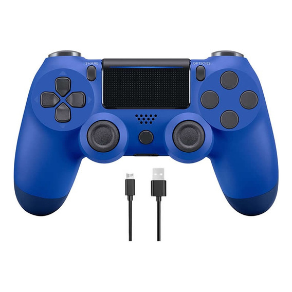 Control Joystick Compatible Ps4 Pc Celular Azul + Cable Usb