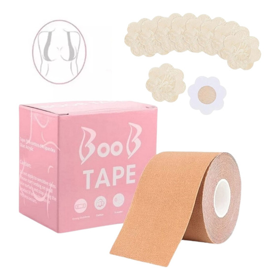 Cinta Levanta Busto Boob Tape Escote + 10 Pezoneras