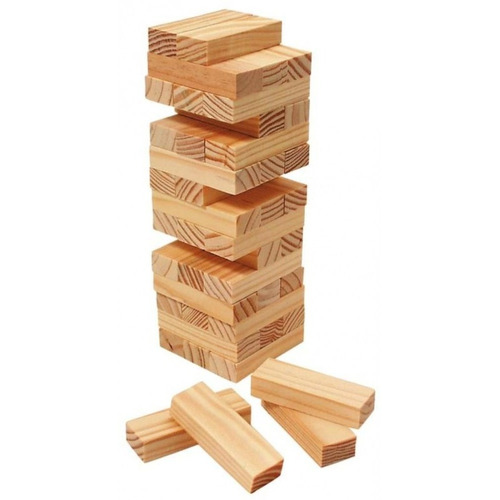 Juego Simil Jenga Madera Torre Didactica 54 Pzs