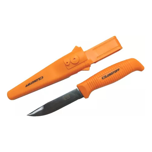 Cuchillo Flotante Hoja 10cm Caza Pesca Funda Rugida Lusqtoff Color Naranja