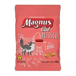 Petisco Magnus Cat Carne Gato 40g Pastelzinho Nuggets Snack