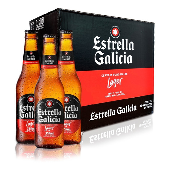 Cerveza Estrella Galicia Twist Off 355 Ml X 12 Unidades