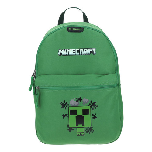 Mochila Grande Verde Chenson Minecraft Primaria Creepr Para 