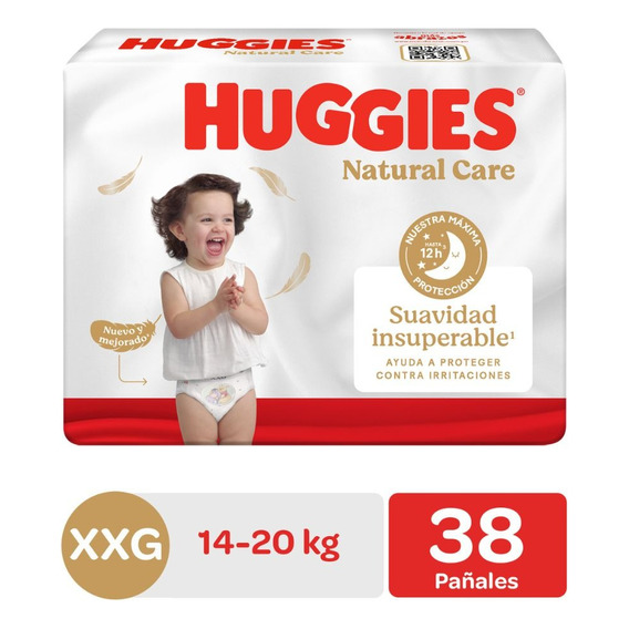 Pañales Huggies Natural Care Talla Xxg 38 Unidades